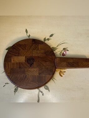 Dansk Vintage Mid Century Modern Wooden Cheese Board & Knife Set